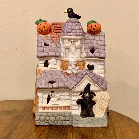 Prettique Creepy Cottage Halloween Lamp Haunted House Witch Pumpkins Ghosts 1991 - Picture 3 of 10